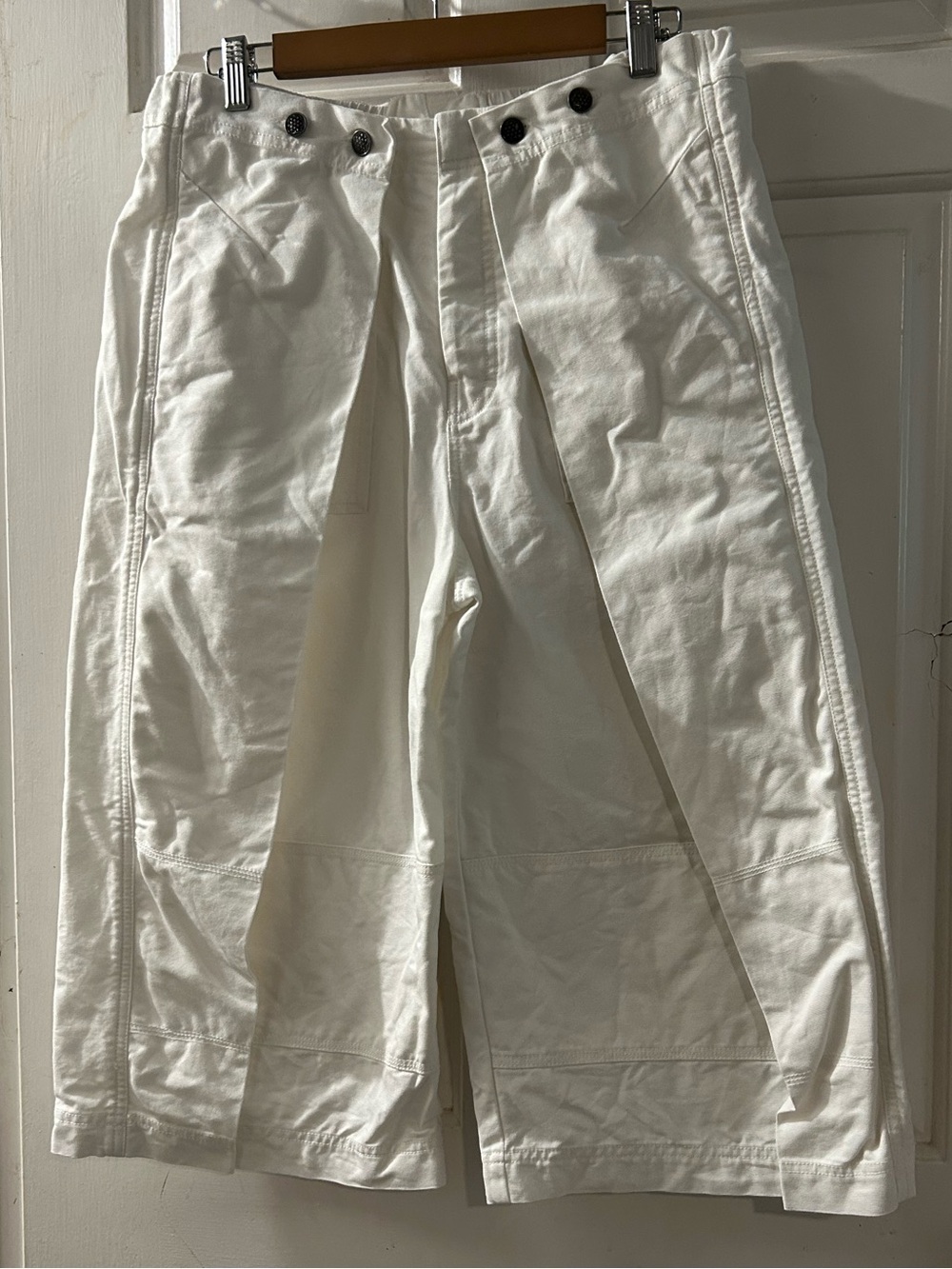 Free People White Wide Leg Flat Front Pants